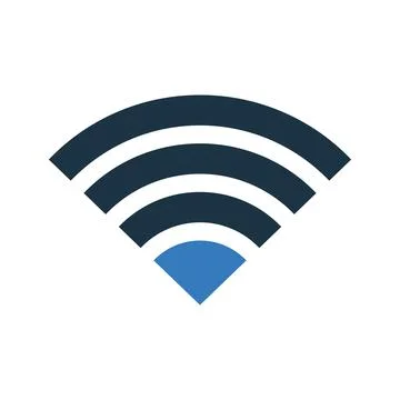 Wireless network, Wi-Fi icon. Glyph style vector EPS. Stock Illustration