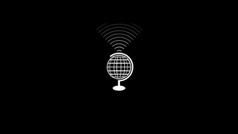 Wireless network in world map animated video, wifi icon Stock Footage 260116707