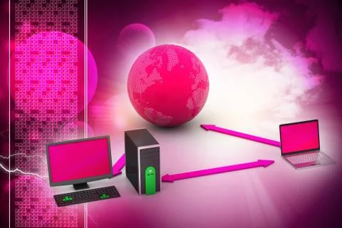 Wireless networking system Stock Illustration