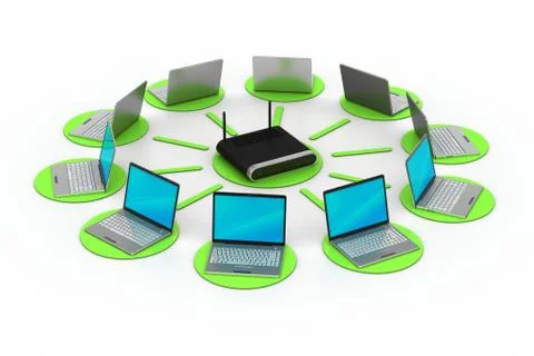 Wireless networking system Free Stock Illustration