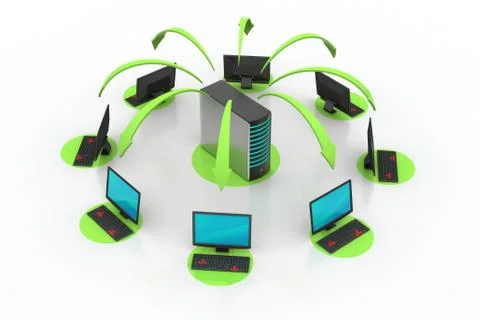 Wireless networking system Free Stock Illustration