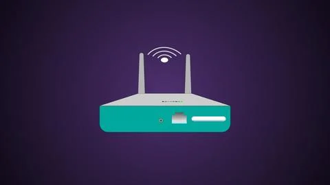 Wireless networking system Wi-Fi Reuters icon abstract design illustration .. Stock Illustration