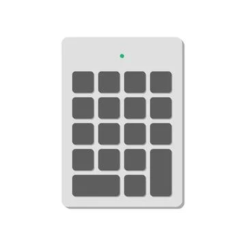 Wireless numeric keypad for a computer without symbols with a power indicator. A Stock Illustration
