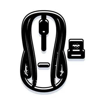 Wireless optical mouse and usb receiver icon 스톡 일러스트