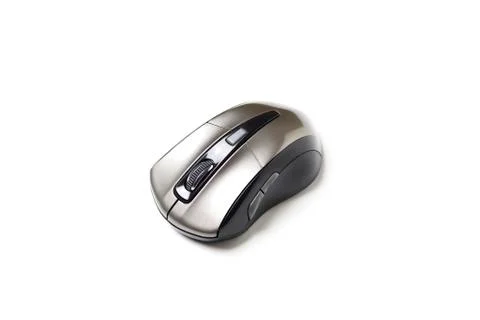 Wireless optical mouse for computer on a white background.Isolate. Stock Photos