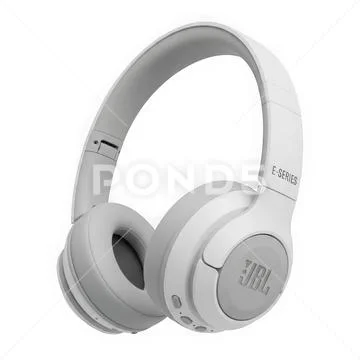 Wireless over-ear headphones by jbl in white isolated on white background PSD Template