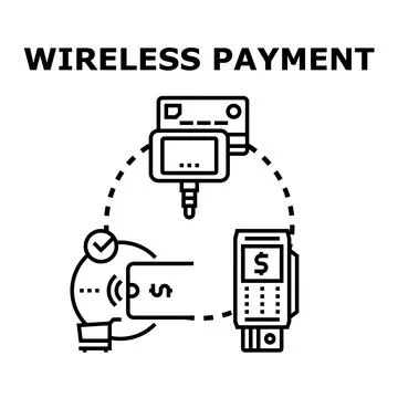 Wireless payment processing using mobile device and pos terminal 스톡 일러스트