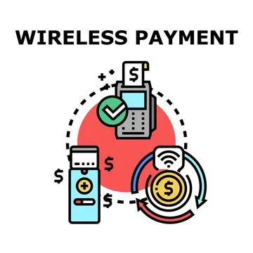 Wireless payment transaction processing through mobile device Stock Illustration