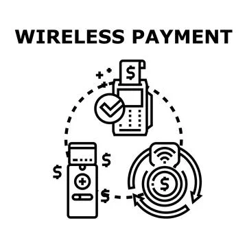 Wireless payment transaction processing through mobile device Stock Illustration