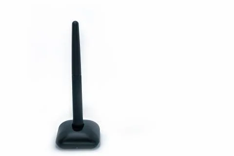 Wireless pen mouse on stand for using with computer, side and front on isolat Stock Photos