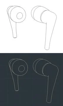 Wireless portable bluetooth headphones Stock Illustration