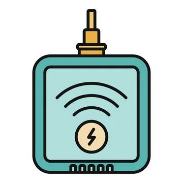 Wireless power bank charging a device icon Stock Illustration