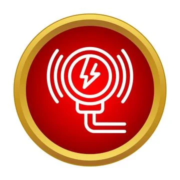 Wireless power sensor warning signal icon Stock Illustration