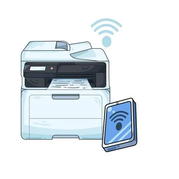 Wireless printer illustration イラスト素材