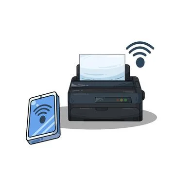 Wireless printer illustration イラスト素材