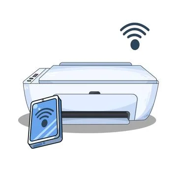 Wireless printer illustration 库存插图