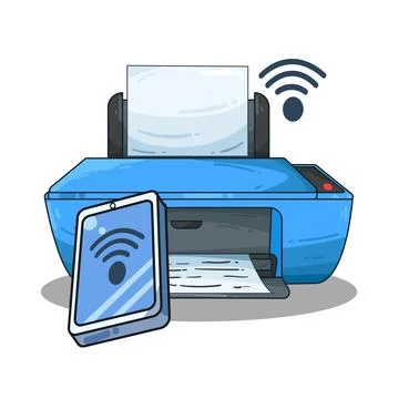 Wireless printer illustration イラスト素材