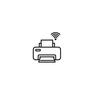 Wireless printer line icon with symbolizes modern office technology and con.. 스톡 일러스트