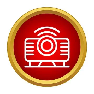 Wireless projector icon showing digital multimedia technology Illustrazione stock