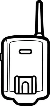 Wireless radio flash receiver line art icon Stock Illustration