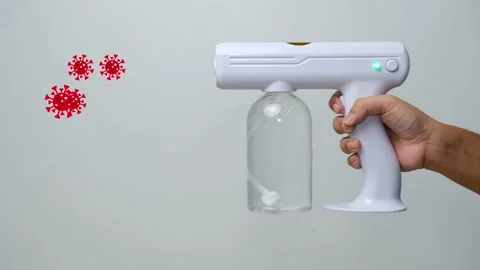 Wireless rechargeable nano blue ray atomizer spray gun Stock Footage 158865595