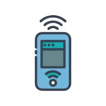Wireless remote control device with signal waves Stockillustratie