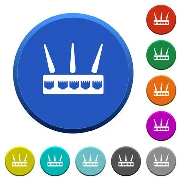 Wireless router beveled buttons Stock Illustration