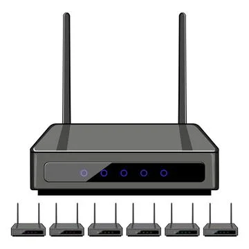 Wireless router cartoon vector graphic Stock Illustration
