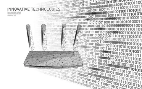 Wireless router concept illustration. Network connection communication Stock-Illustration