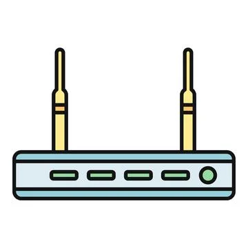 Wireless router connecting devices to internet network イラスト素材