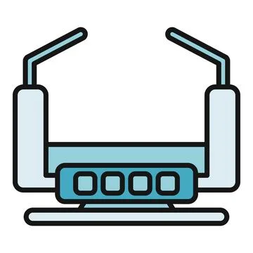Wireless router connecting devices to the internet network Stock Illustration