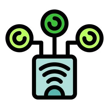 Wireless router connecting multiple devices, creating a network Stock Illustration