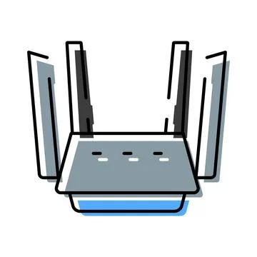 Wireless router delivering internet connection and network access Stock Illustration