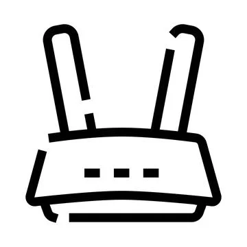 Wireless router delivering internet connection and network signal Stock Illustration