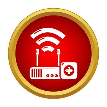 Wireless router delivering internet connection with adding signal 스톡 일러스트