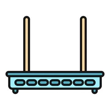 Wireless router delivering internet connection via wi fi signal Stock Illustration