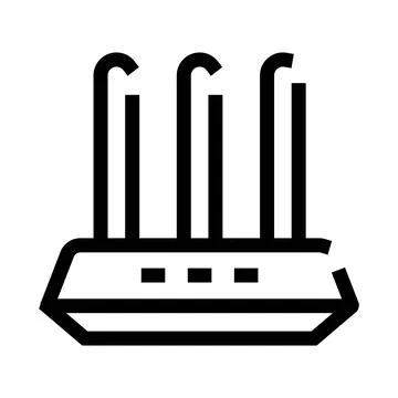 Wireless router delivering internet connectivity to devices Stock Illustration