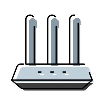 Wireless router delivering internet connectivity and network security Stock Illustration
