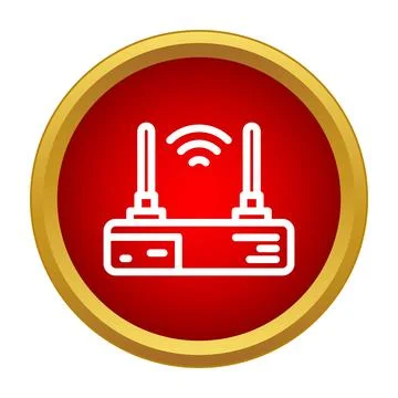 Wireless router delivering internet network connection signal icon Stock Illustration