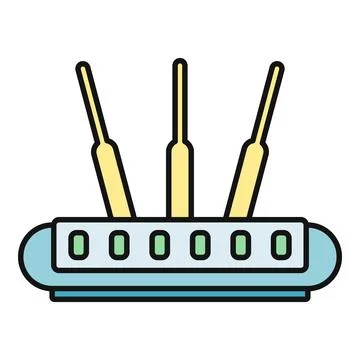 Wireless router delivering internet network connectivity icon Stock Illustration