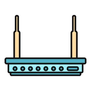 Wireless router delivering internet network connection technology Stock Illustration