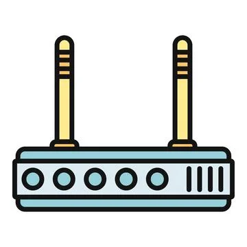 Wireless router delivering internet network connection icon vector Stock Illustration