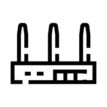 Wireless router device transmitting internet wi fi signal Stock Illustration