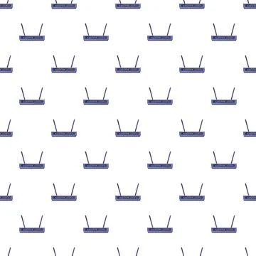 Wireless router devices creating a seamless modern network pattern Stock Illustration