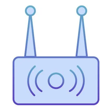 Wireless router flat icon. Wi fi network blue icons in trendy flat style Illustrazione stock