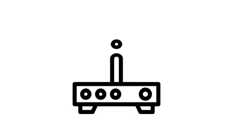 Wireless router icon, indicating connectivity and network status. Stock Footage 334766382