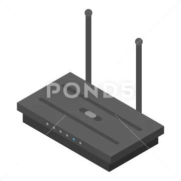 Wireless router icon, isometric style Stock Illustration