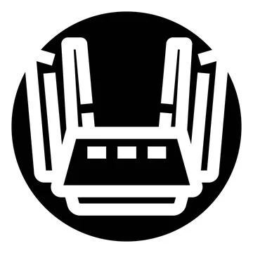 Wireless router icon symbolizing internet connection and network Stock Illustration