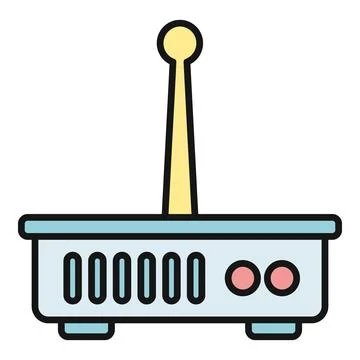 Wireless router icon symbolizing internet connection technology Stock Illustration