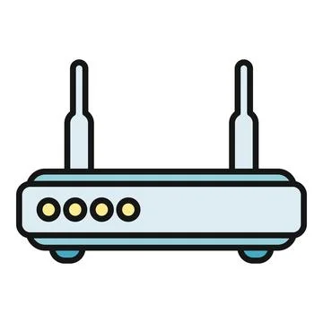Wireless router icon symbolizing internet network connection device Illustrazione stock